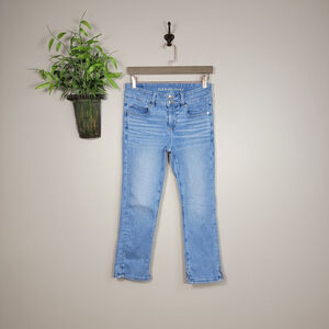 AE 4 American Eagle Artist Crop Jeans Light Wash Slim Cropped Mid Rise